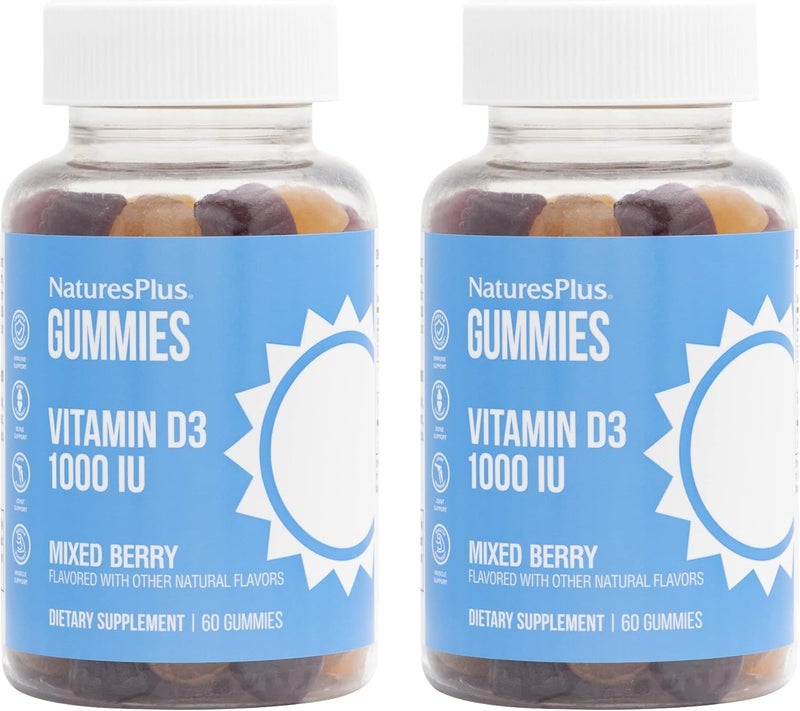 NaturesPlus Vitamin D3 Gummies Mixed Berry for Kids - 120 Total Gummies - Image 1