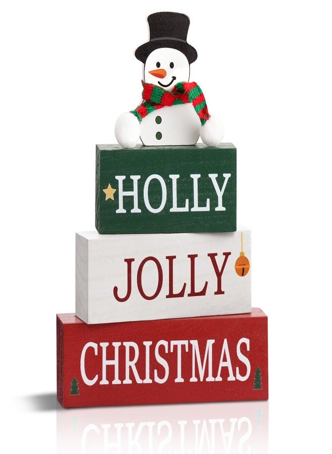 Mljsh Christmas Decorations Indoor Centerpieces for Table Decor, Wooden Christmas Sign Holiday Decorations Indoor Xmas Tabletop Winter Decors for Home Office Desk Shelf Window Sill Tv Stand Mantel - Image 1