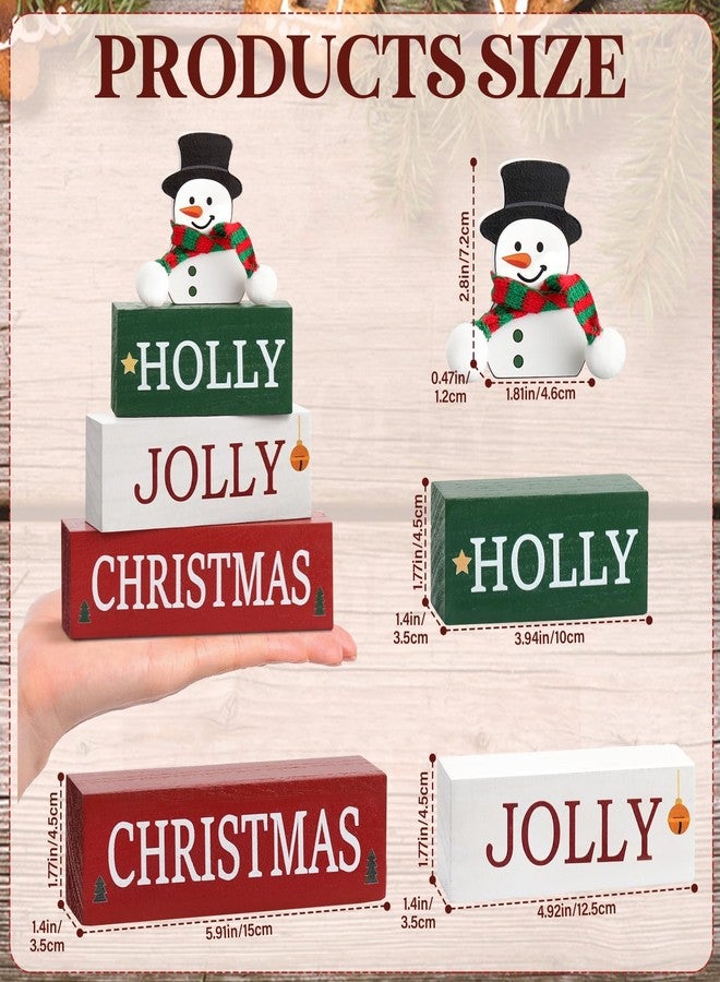 Mljsh Christmas Decorations Indoor Centerpieces for Table Decor, Wooden Christmas Sign Holiday Decorations Indoor Xmas Tabletop Winter Decors for Home Office Desk Shelf Window Sill Tv Stand Mantel - Image 3