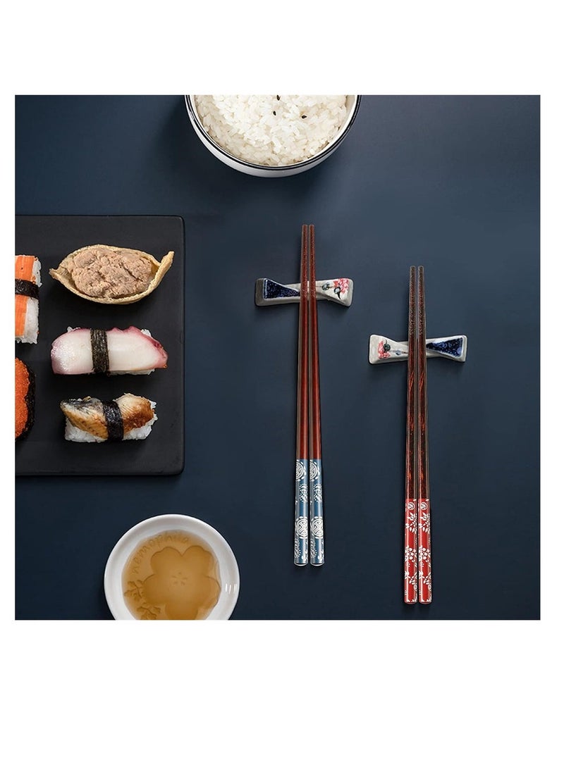 SYOSI - Portable Chopsticks Set with Case 2 Pairs Reusable Natural Wooden Chopsticks Japanese Style Eco-Friendly Chopsticks for Sushi Noodle Picnic Kitchen - Image 1