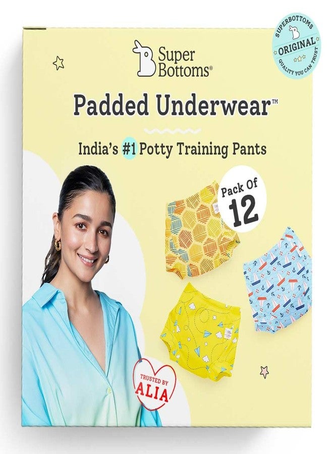 superbottoms Padded Underwear™ for Babies | for Potty Training & Mess-Free Diaper-Free time | 3 Layers of Cotton Padding | Absorb 1 Pee | Pull-up Style Potty Trainers - Image 1