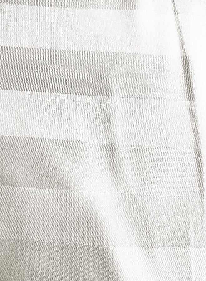 LUNA Home Prime Hotel Stripe King Size Duvet Cover Set 220x240cm - 6 Pieces: 1 Duvet Cover (220x240cm, No Filling), 1 Fitted Bed Sheet (200x200+30cm), 4 Pillow Cases (48x74+5cm). White Striped Color - Image 2