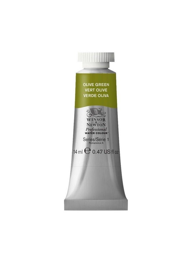 WINSOR & NEWTON Professional Water Colour 14 Ml - Olive Green (447) - Finely Pigmented, Vibrant, Vivid & Intermixable Artists' Water Colour Paints - More Colours Available  - Image 1