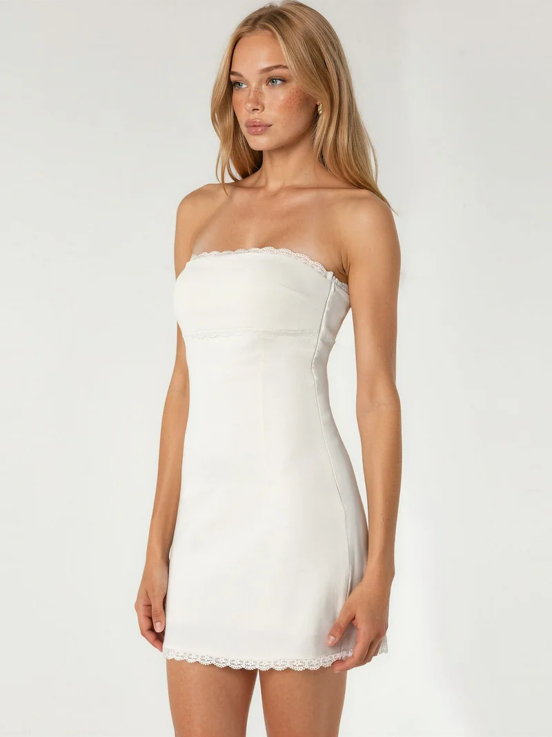هيكاب Bengalin Mini Dress with Lace Detail