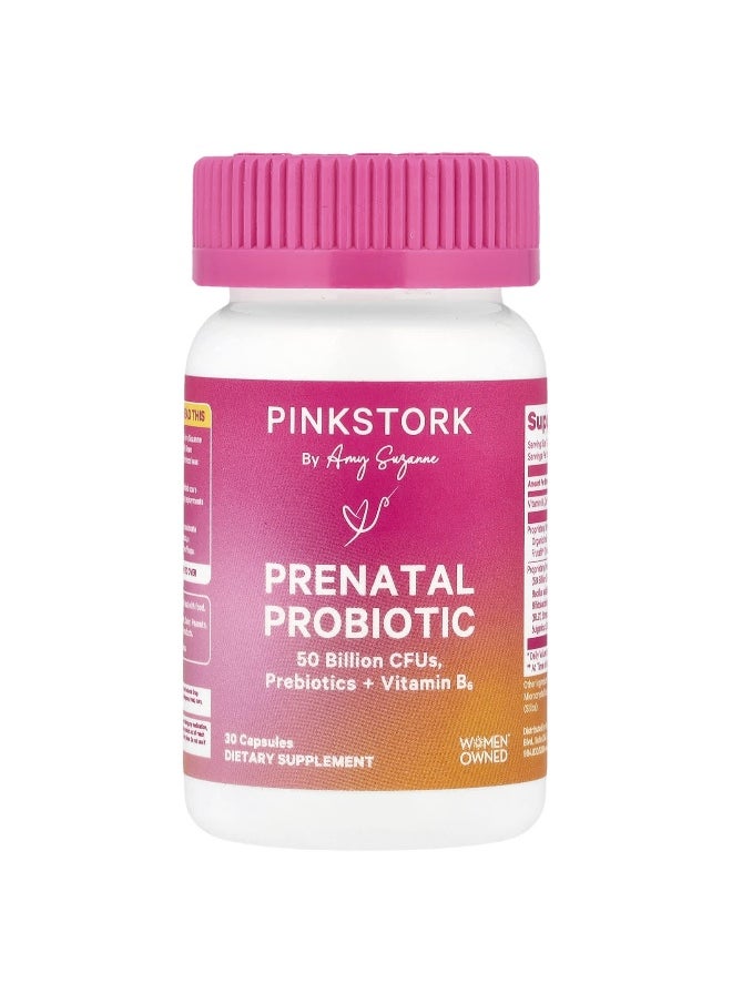 Pink Stork - Pink Stork, Prenatal Probiotic + Vitamin B6, 30 Capsules - Image 1