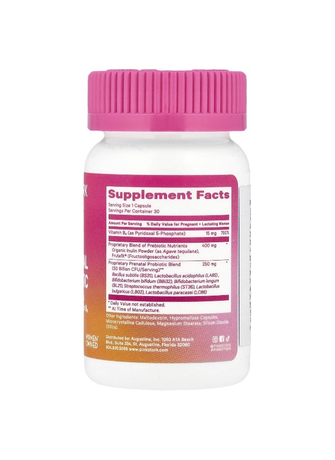 Pink Stork - Pink Stork, Prenatal Probiotic + Vitamin B6, 30 Capsules - Image 1