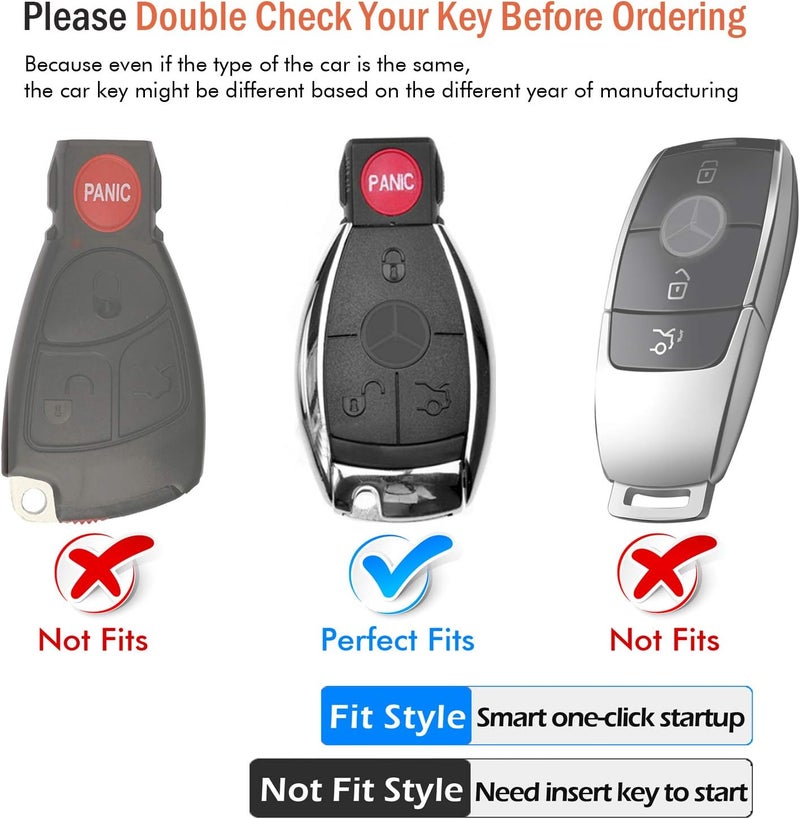 Intermerge for Mercedes Benz Key Fob Cover, Premium Soft TPU Key Case Cover Compatible with Mercedes Benz C E S M CLS CLK G Class Keyless Smart Key Fob_Rose Gold - Image 2