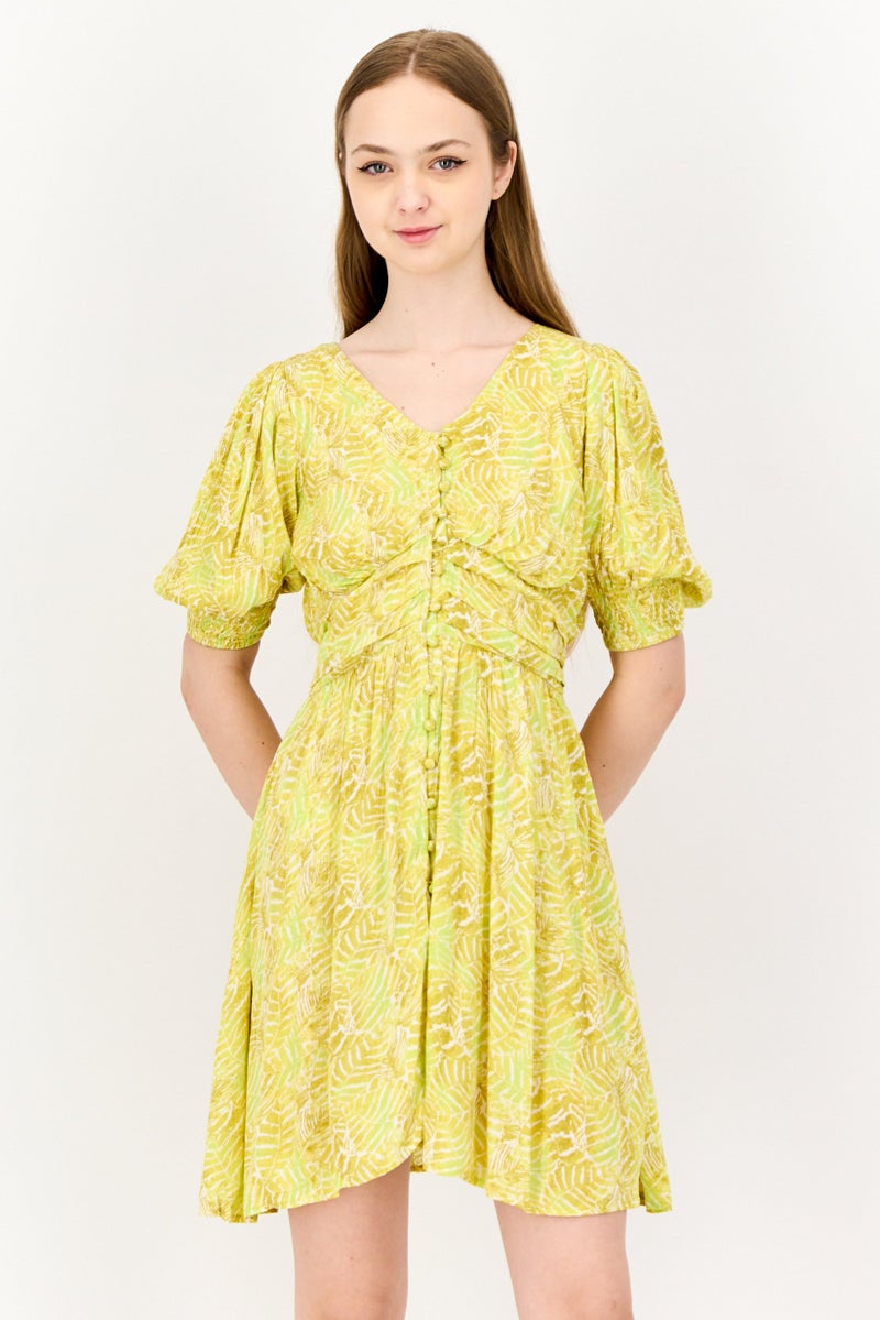 ONLY فستان ميني مطبوع بالكامل للنساء، متعدد الألوان - Image 1