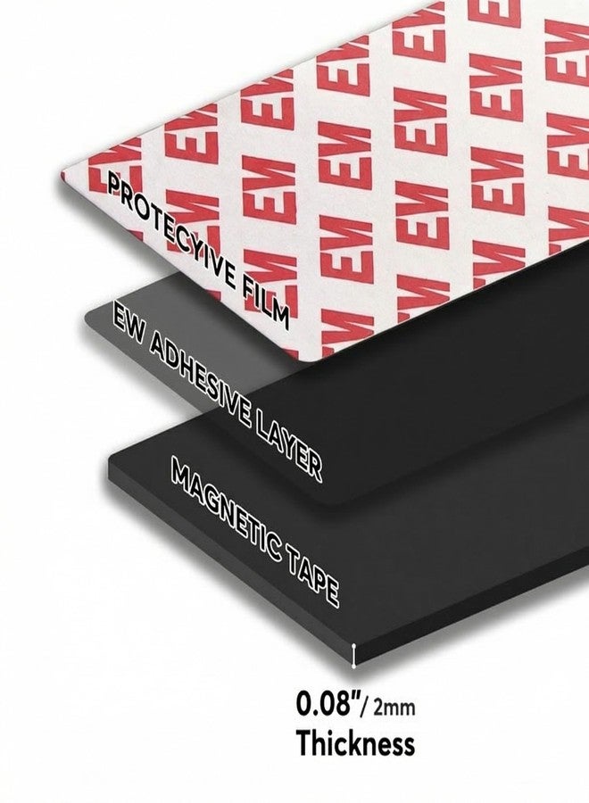 JINGZHAN Magnetic Tape with Adhesive Backing, Strong Adhesive Magnet Strip for Kitchen, Whiteboard,Refrigerator,Craft(2"x4"-5 Pack) - Image 3