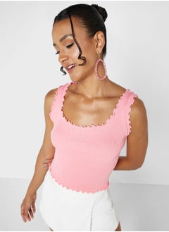 Lettuce Detail Ribbed Vest