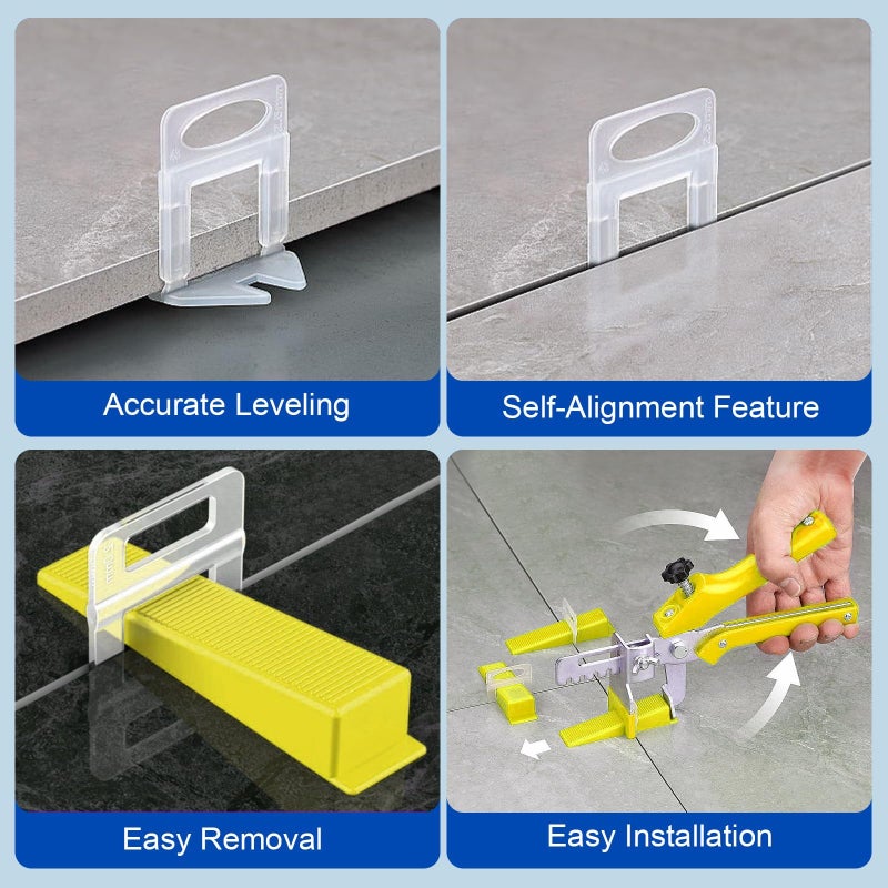 DGSL Tile Leveling System, 4650-Piece 1/16" Tile Spacers Clips Tile Tools, Tile Installation Tools for Professional Ceramic Tile and Stone Installation - Image 5