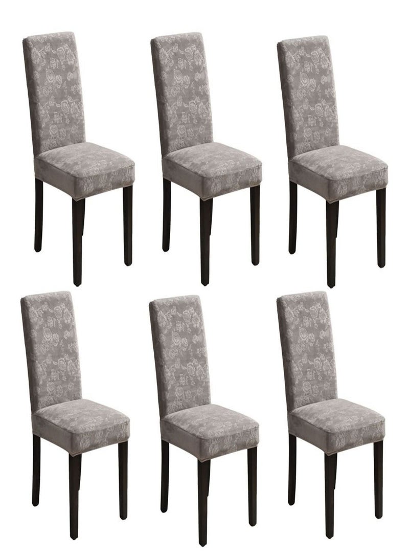 Sharpdo 6-Piece Embossed Stretchable Chair Covers - Image 1
