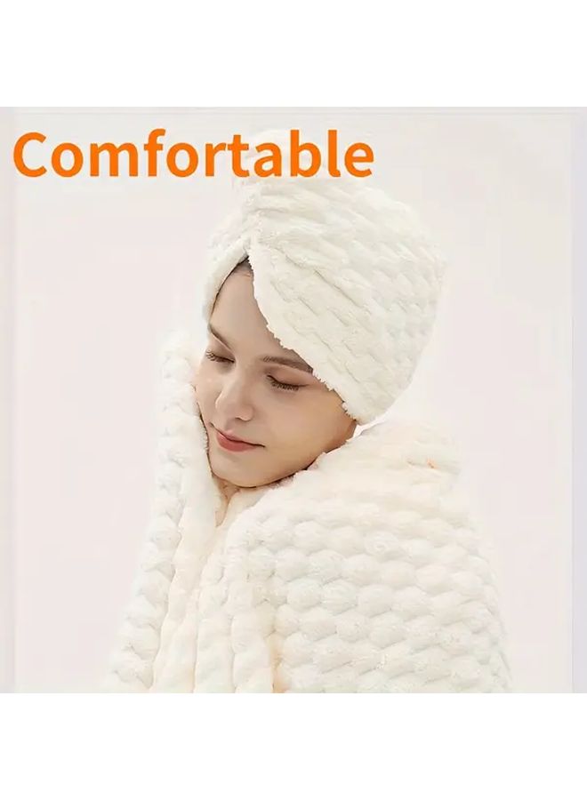 Large Bath Towel Extra Absorbent Quick Dry Soft Cotton White - Image 4