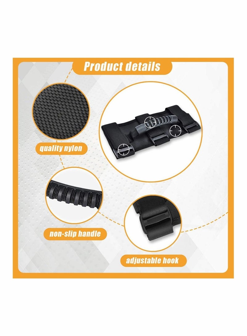 Excefore 2 Pack Grab Handle Set Roll Bar Grab Handles, Compatible with Jeep Wrangler TJ YJ JK, Easy to Fit 3 Straps Design for 1987-2020 Models, Fit for Jeep Wrangler Accessories  - Image 4