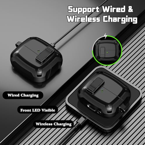 AIRSPO Compatible with Samsung Galaxy Buds 3 Case & Galaxy Buds 3 Pro Case with Cleaner kit, Military Hard Case with Lock for Samsung Galaxy Buds3 Wireless Charging Cases, Black - Image 5