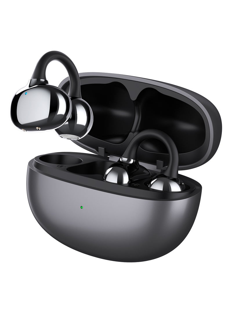 Deepbass AP15 Clip-On Wireless Earbuds – Hi-Res Audio with Stereo Sound & Secure Fit - Black