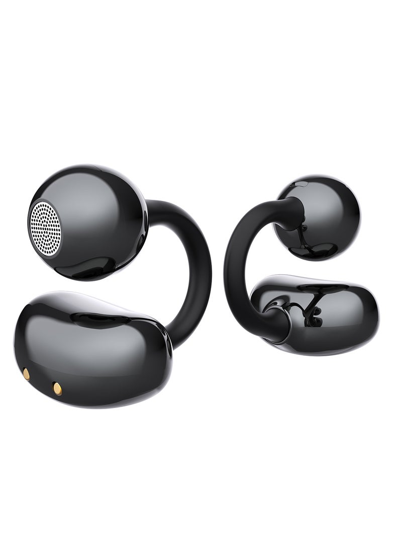 Deepbass AP15 Clip-On Wireless Earbuds – Hi-Res Audio with Stereo Sound & Secure Fit - Black