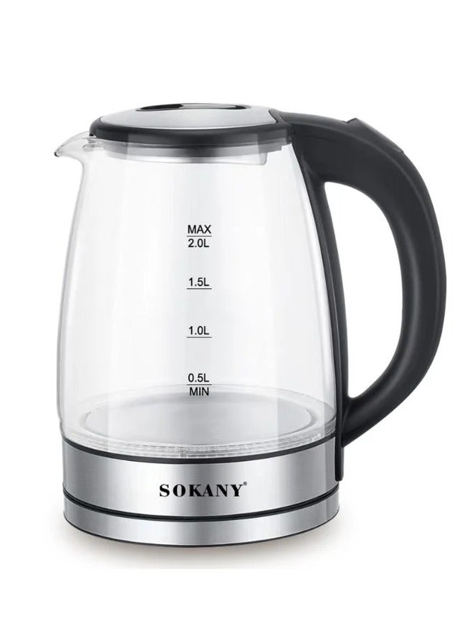 sokany Sokany 2L 1800W Glass Electric Kettle SK-SH-1098 with 1 Year Warranty 