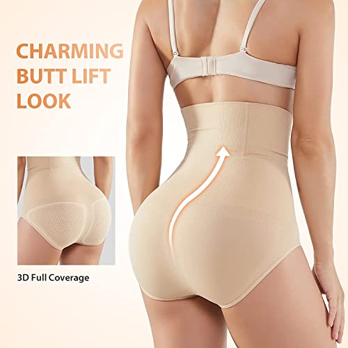 HSR Polyester Shapewear For Women Tummy Control High Waisted Body Shaper Shorts Shapewear Cream, X_Large - Image 2