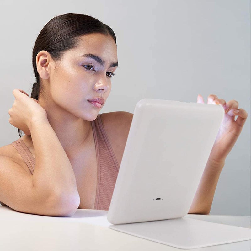 Led Foldableing Makeup Mirror Rechargeable Flat Mirror Led Makeup Mirror With Light Portable Travel Desktop Flip Makeup Mirror - Image 3