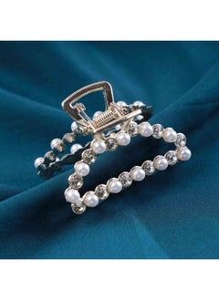 Yheakne Vintage Pearl Hair Claw Clip Metal Gold Pearl Hair Claws Clip Thick Hair Holder Clips Strong Jaw Hair Clamp Non Slip Hair Catch Barrette Decorative Hair Accessories For Women And Girls  - Image 3