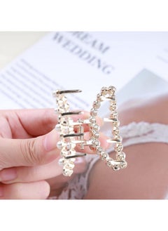 Yheakne Vintage Pearl Hair Claw Clip Metal Gold Pearl Hair Claws Clip Thick Hair Holder Clips Strong Jaw Hair Clamp Non Slip Hair Catch Barrette Decorative Hair Accessories For Women And Girls  - Image 4
