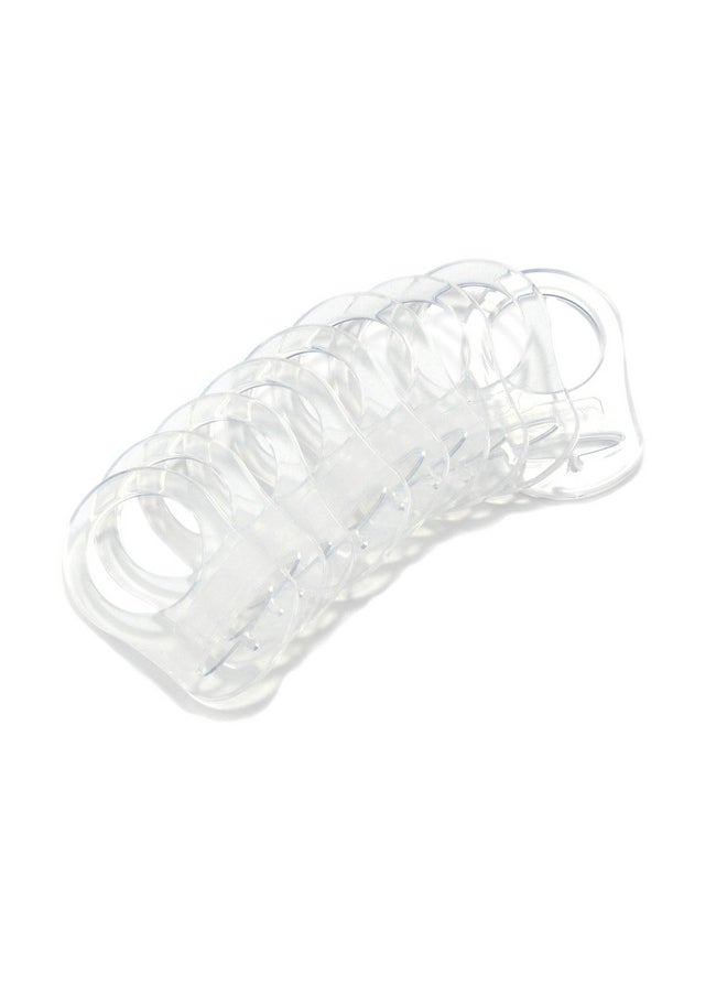 Sutoyuen - 10 Clean Food Grade Transparent Silicone Adapter Rings Holder For Button Style Maam Dummy Baby Pacifier Soother Teething Ribbon Clip - Image 1