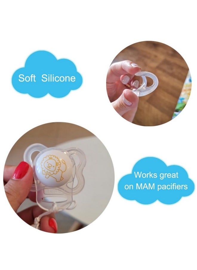Sutoyuen - 10 Clean Food Grade Transparent Silicone Adapter Rings Holder For Button Style Maam Dummy Baby Pacifier Soother Teething Ribbon Clip - Image 1