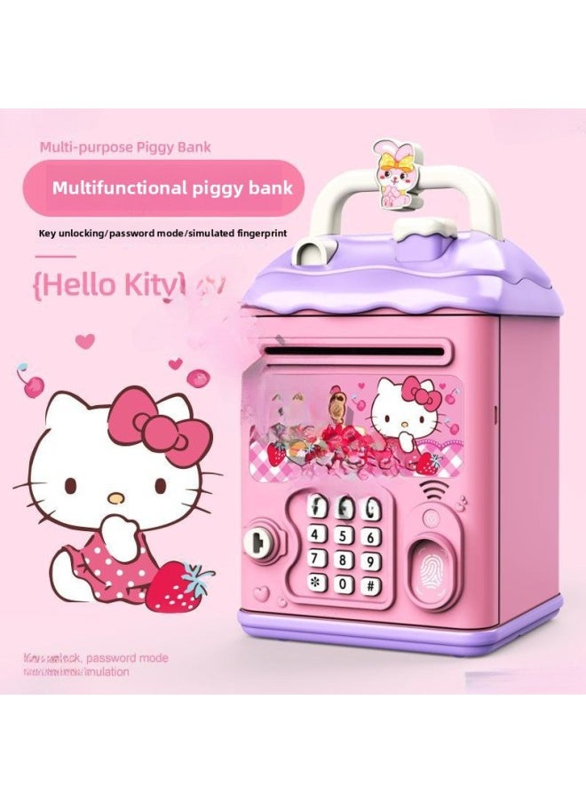 Generic - The Children's Girl's Kulomi Piggy Bank Can Be Accessed Only In And Out Of The Boy's Savings Password Box For The Package.-Color:Melody [key Unlocking⭐Password Fingerprint⭐Automatic Door Opening] Battery Model - Image 1
