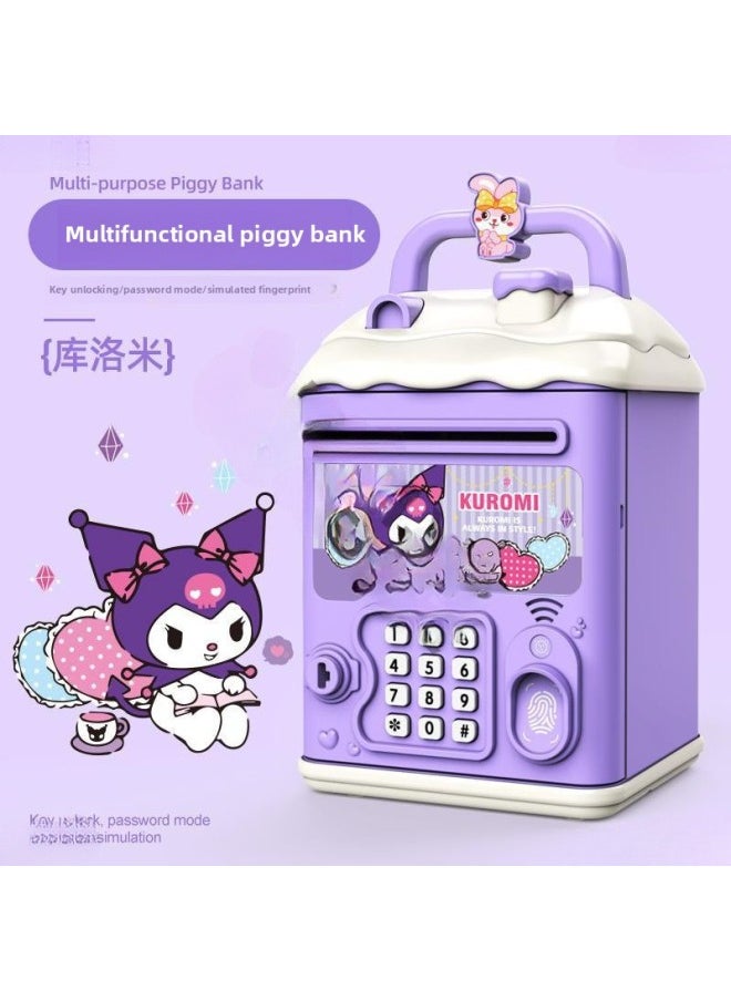 Generic - The Children's Girl's Kulomi Piggy Bank Can Be Accessed Only In And Out Of The Boy's Savings Password Box For The Package.-Color:Melody [key Unlocking⭐Password Fingerprint⭐Automatic Door Opening] Battery Model - Image 1