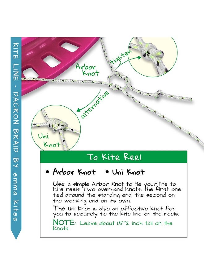 إيما كايتس خيط طائرة ورقية مضفر من إيما كايتس، 500 رطل، 500 قدم، حبل من البوليستر الداكرون، بكرة، خط طائرة ورقية للطيران الكبير، حرفة تكتيكية خارجية، مطاط منخفض، شديد التحمل - Image 5