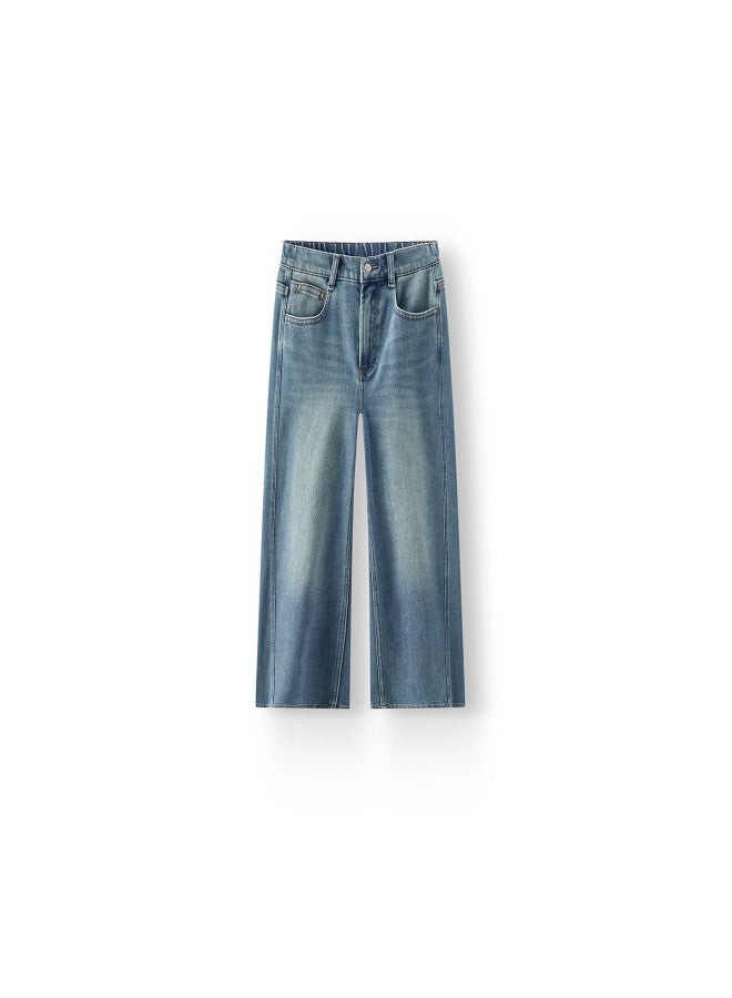 Semir Mall Same Style | Senrou Women's Winter High Waist Semi-elastic Waist Wide Leg Jeans 103725124001a - Image 3