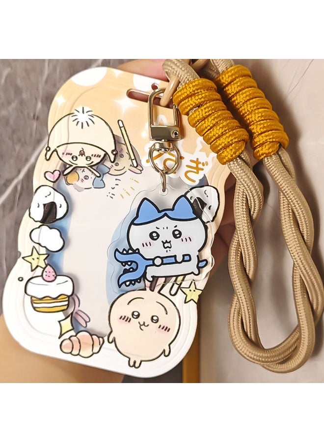 NIBEMINENT 1 - Piece Gikawa Kpop Photo Card Holder Pendant Key Chain ID Badge Holder ID Card Holder Photo Card Protector for School ID Office ID Access Card for Women Girls