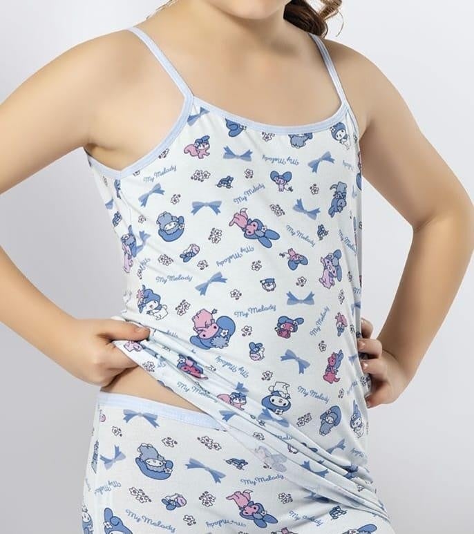 KOTA 3405 Girl Colorful Patterned Rope Suspender Undershirt 12 Pieces  - Image 3