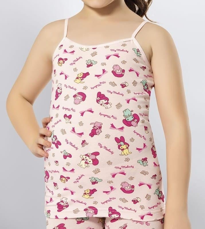 KOTA 3405 Girl Colorful Patterned Rope Suspender Undershirt 12 Pieces  - Image 5