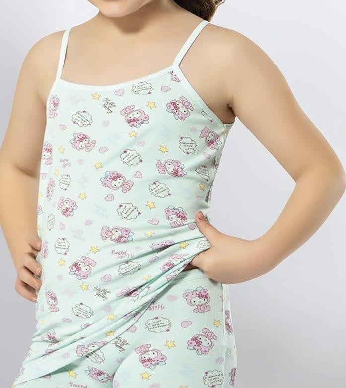 KOTA 3405 Girl Colorful Patterned Rope Suspender Undershirt 12 Pieces  - Image 4