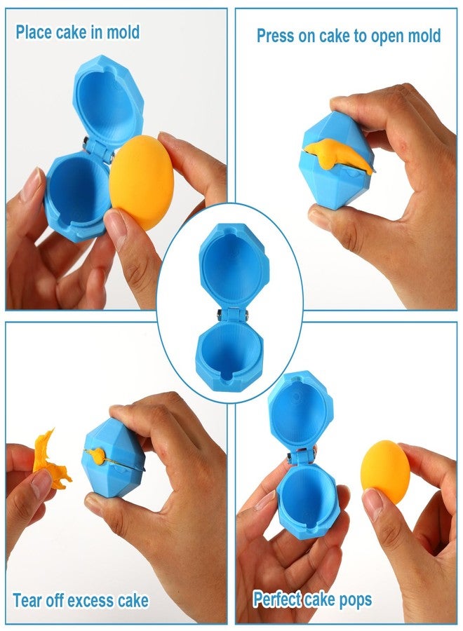 Sinbana 2pcs Round Cake Pop Molds, Plastic Premium Circle Cake Pop Baking Mould Practical Baking Maker Press Tool Accessories for Home Kitchen Bakery Dessert Shop (Blue) - Image 5