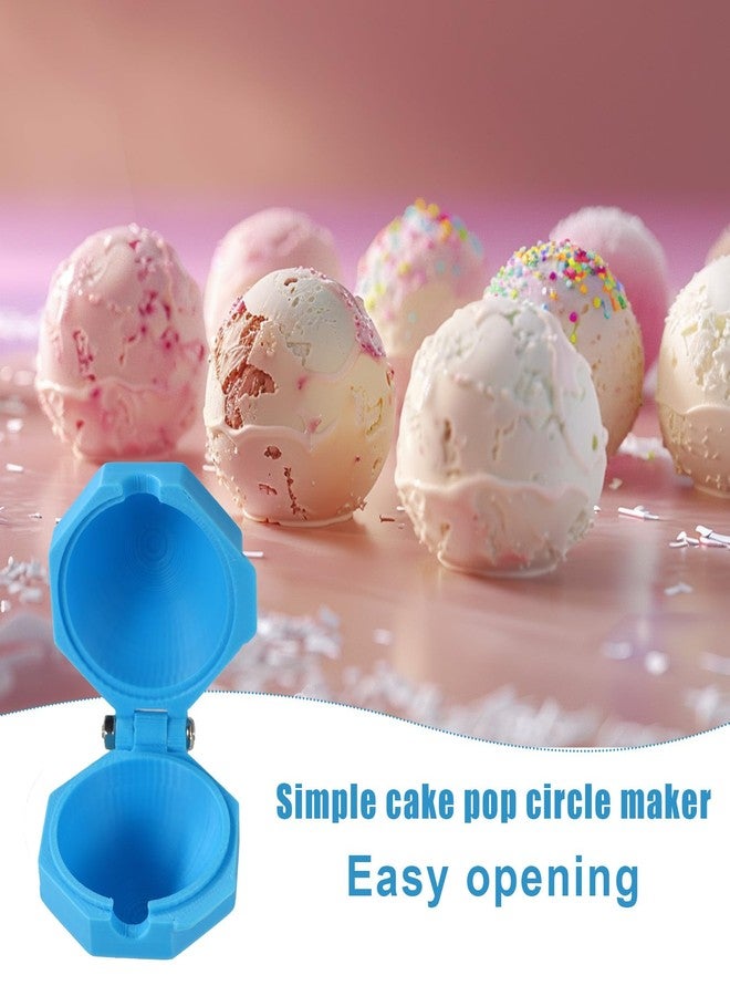 Sinbana 2pcs Round Cake Pop Molds, Plastic Premium Circle Cake Pop Baking Mould Practical Baking Maker Press Tool Accessories for Home Kitchen Bakery Dessert Shop (Blue) - Image 4