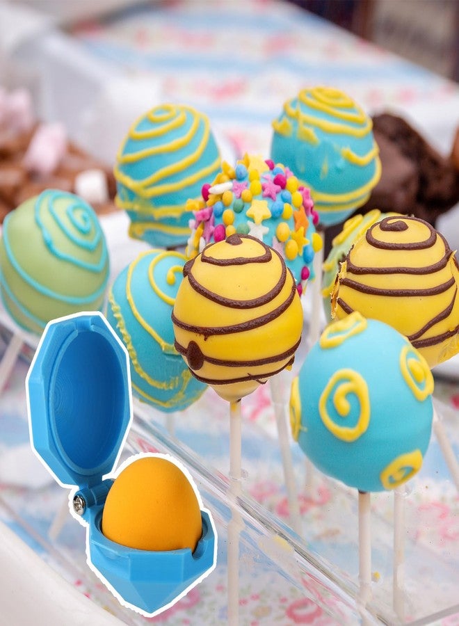 Sinbana 2pcs Round Cake Pop Molds, Plastic Premium Circle Cake Pop Baking Mould Practical Baking Maker Press Tool Accessories for Home Kitchen Bakery Dessert Shop (Blue) - Image 3
