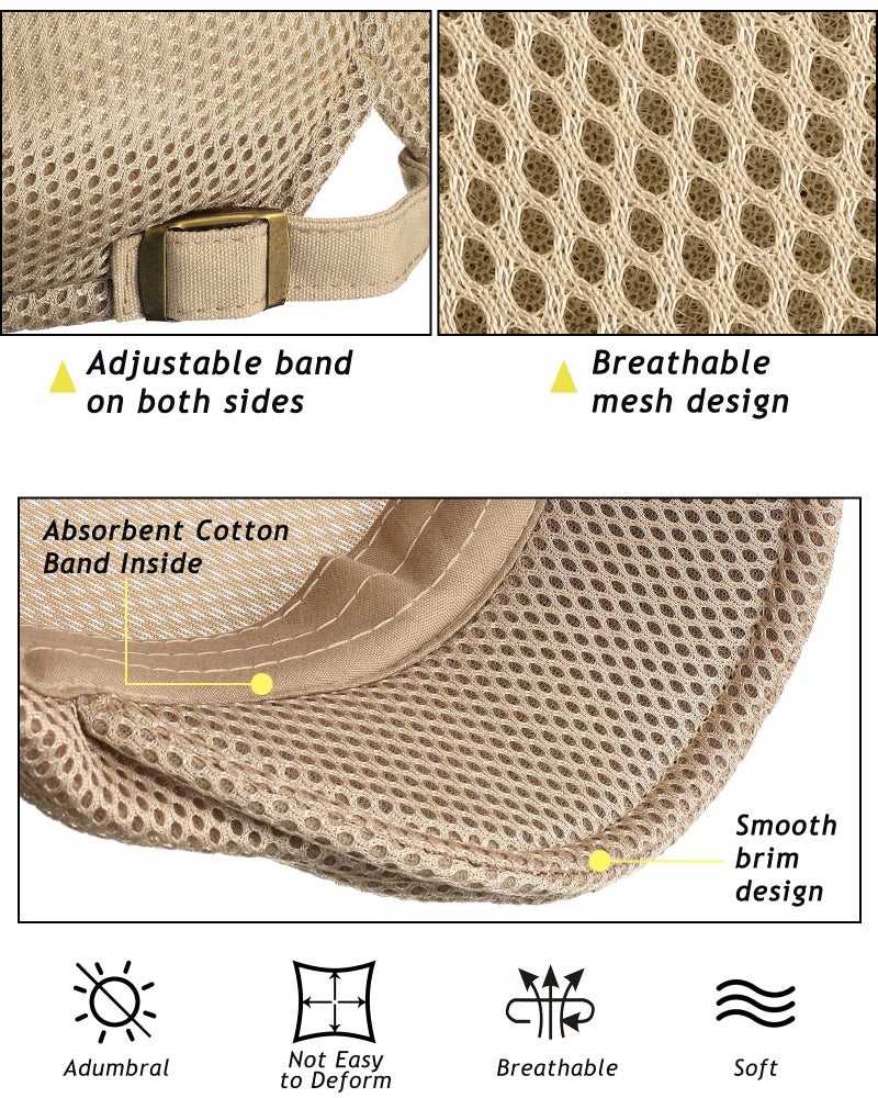 Chuarry قبعة مسطحة شبكية للرجال من تشوارى 8 قطع، قبعة صيفية قابلة للتنفس، قبعة سائق للرجال - Image 2