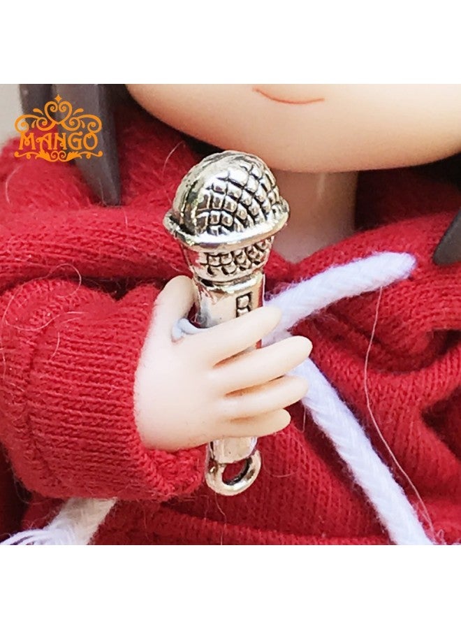 1:12 Mini Dollhouse Bjd Special Accessories Props Model Food And Play Miniature Simulation Metal Microphone Microphone-Specifications:one Microphone - Image 2