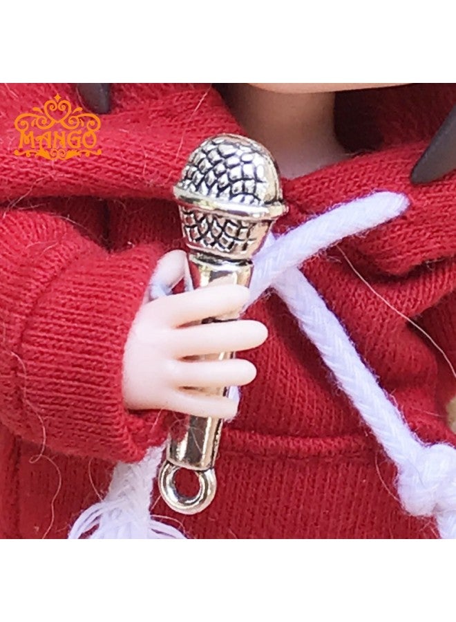 1:12 Mini Dollhouse Bjd Special Accessories Props Model Food And Play Miniature Simulation Metal Microphone Microphone-Specifications:one Microphone - Image 1