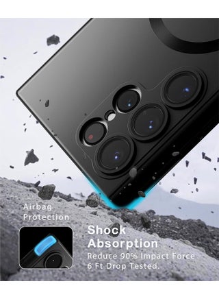 Silicone Magnetic Case for Samsung Galaxy S22 Ultra,Camera All-Round Protection,Shockproof Case for Samsung Galaxy S22 Ultra (Black) - view 3