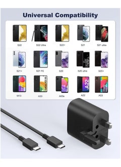 Generic 25W Charger Type C Fast for Samsung Galaxy S24, S23, S22, S22 Ultra, S22+, S21, S20, A15, A25, A35, A55 5G, A05, A54, A53, A34, A32 TAB,USB C Super Fast Charger Adapter with 1.5m USB C Charging Cable  - Image 2