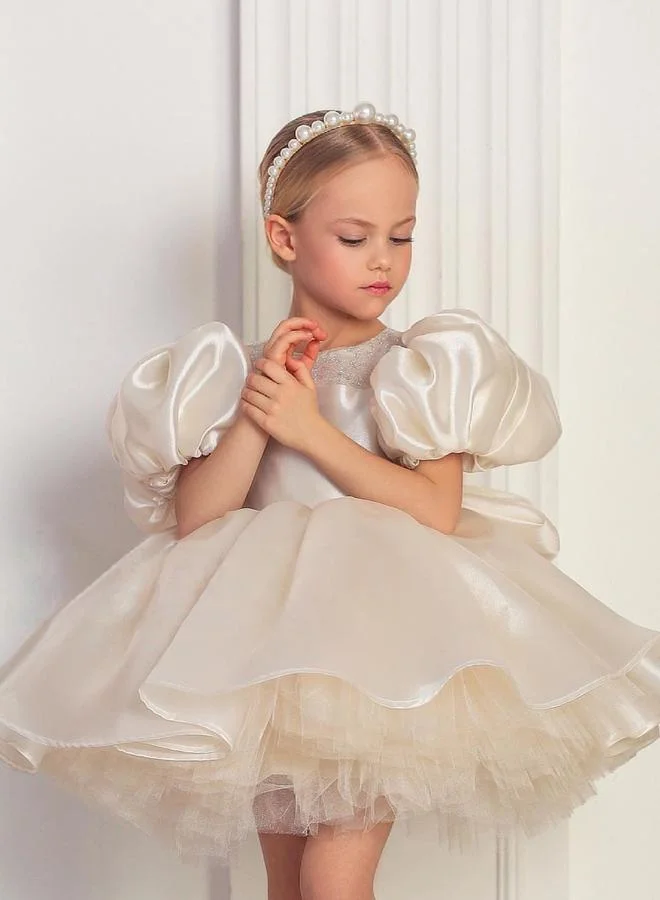 Take Two Beige A-Line Knee-Length Dress
