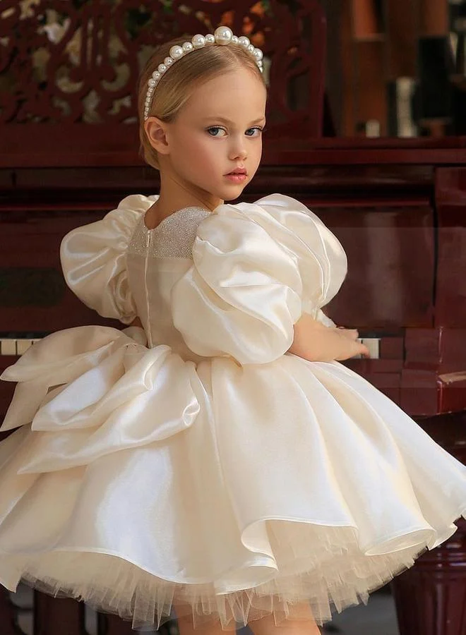 Take Two Beige A-Line Knee-Length Dress
