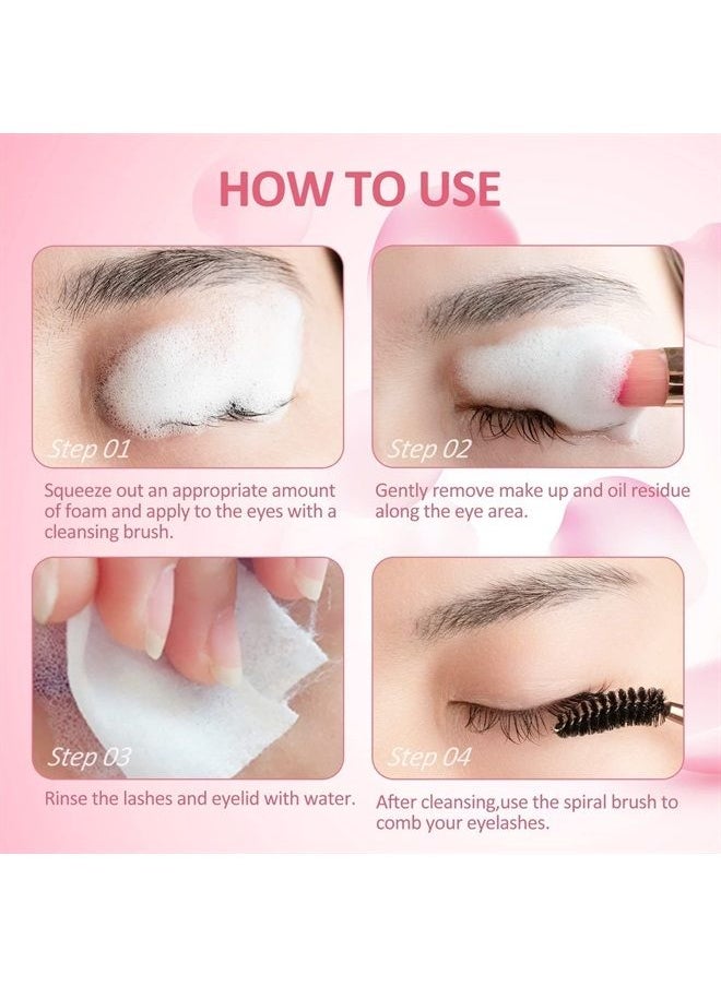 Eyelash Extension Cleanser 60ml +Mascara Wand+ Brush Eyelid Foaming Cleanser,Eyelash Wash and Lash Bath for Extensions,Paraben & Sulfate Free,Makeup Remover,Salon and Home use（60ml/2fl.oz） - pzsku/ZB810DCF661775AD29A53Z/45/_/1686777659/fe1f6015-4d70-4ab9-9393-c0dcc16ac7d6