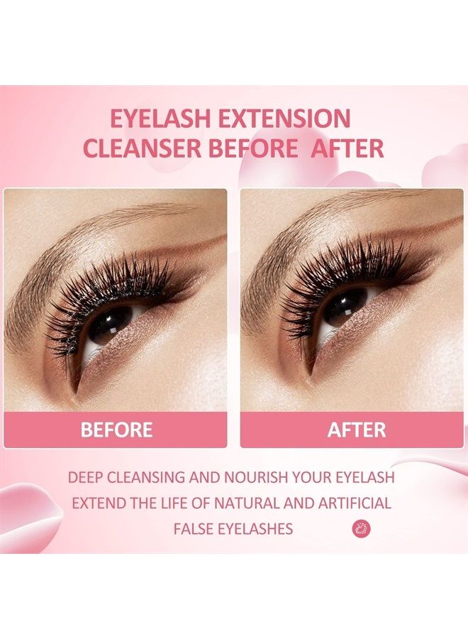Fanmin Eyelash Extension Cleanser 60ml +Mascara Wand+ Brush Eyelid Foaming Cleanser,Eyelash Wash and Lash Bath for Extensions,Paraben & Sulfate Free,Makeup Remover,Salon and Home use（60ml/2fl.oz） - Image 3