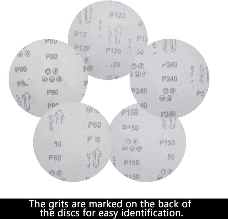 Tonmp 100 PCS 6 Inch No Hole Hook and Loop Sanding Disc Set- 60 80 120 240 400 Grit Sandpaper, 6" Aluminum Oxide Sander Paper for Random Orbit Sanders - Image 4