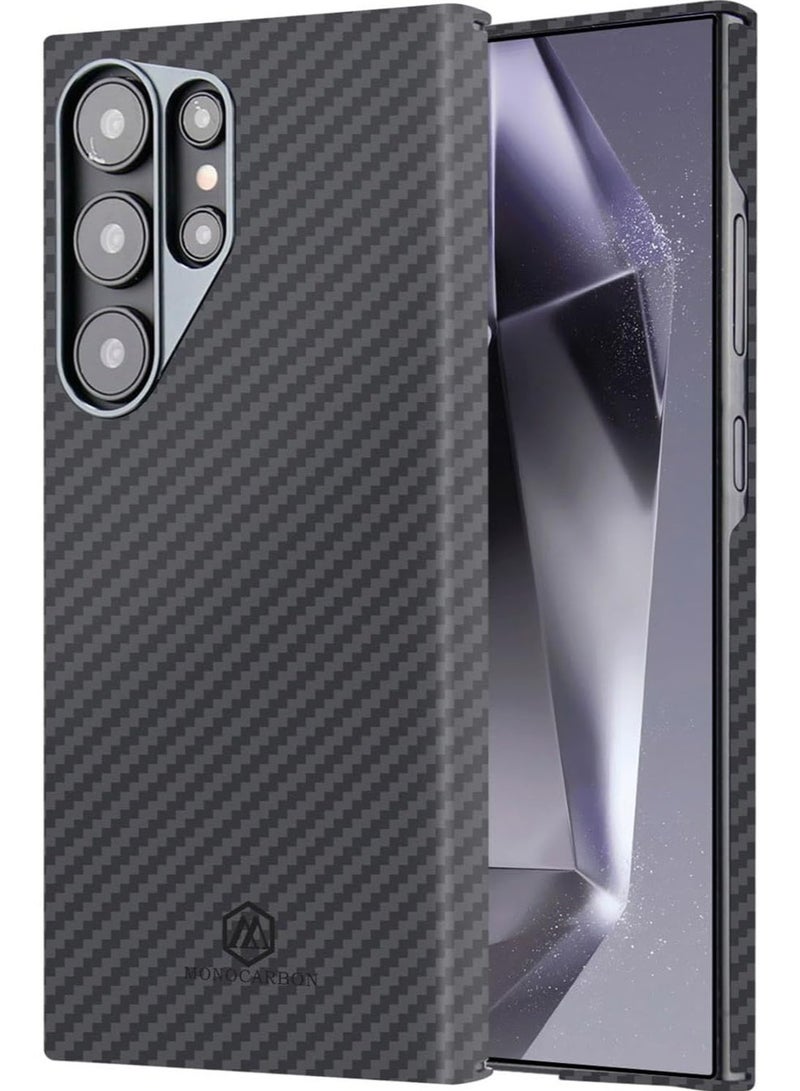 MONOCARBON Real Aramid Fiber Samsung Galaxy S24 ULTRA Case Cover ULTRA SLIM MagSafe Compatible Lightweight Anti-Scratch - Matte Black - Image 1